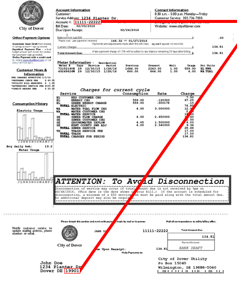 Utility Bill Sample